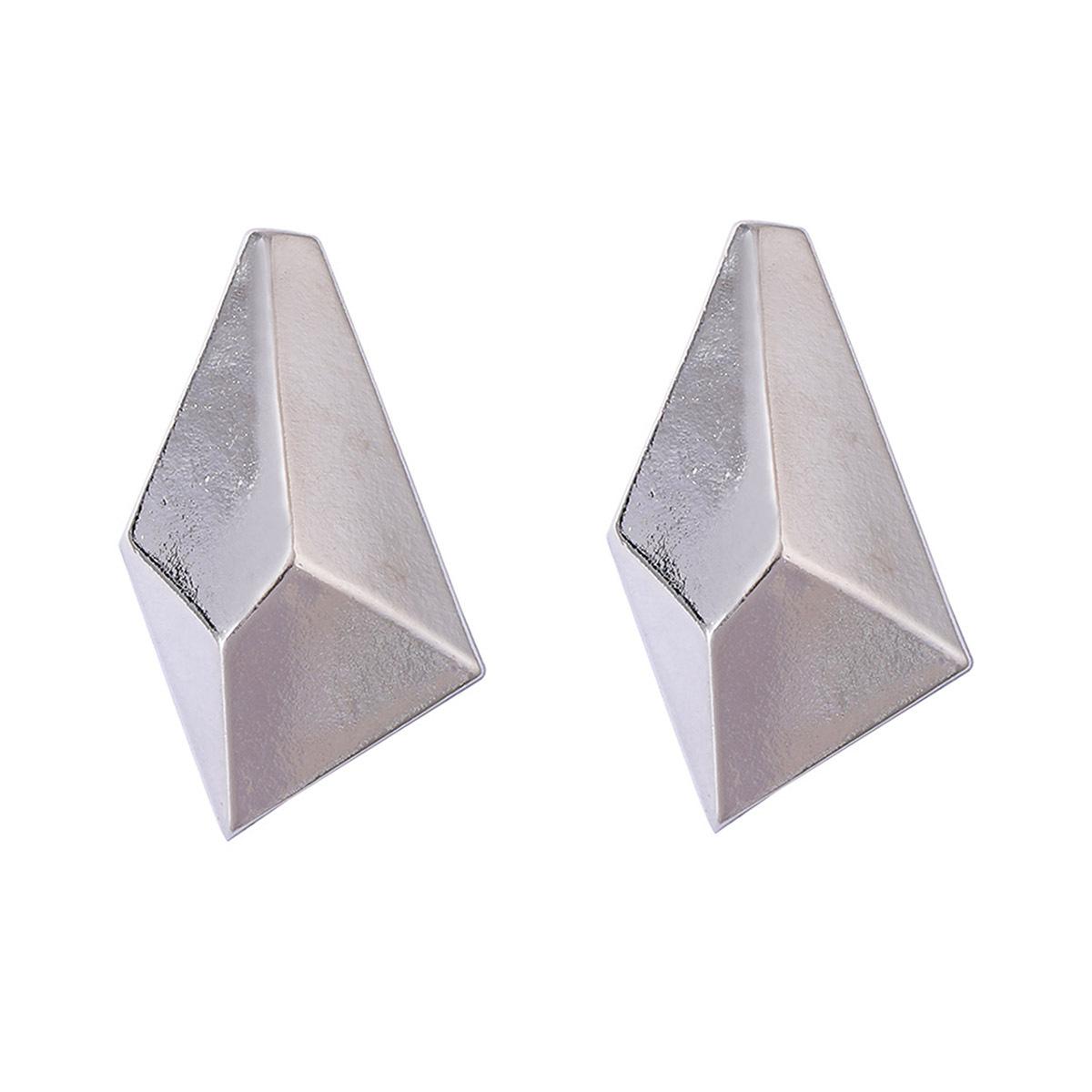 

Simple and cold style cut geometric diamond-shaped smooth ear studs, high-end, light luxury, versatile and elegant earrings