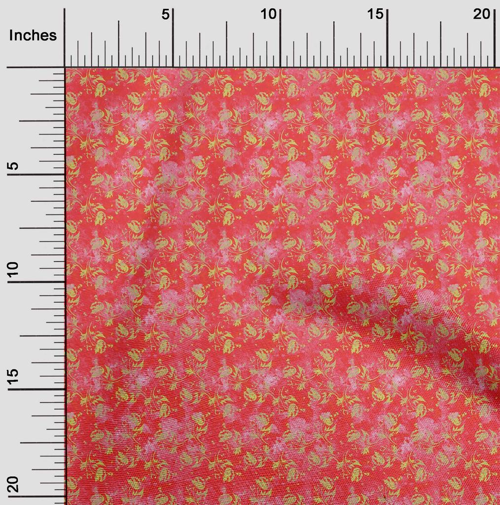 oneOone Cotton Flex Bright Red Fabric Batik Quilting Supplies Print Sewing Fabric By The Yard 40 Inch