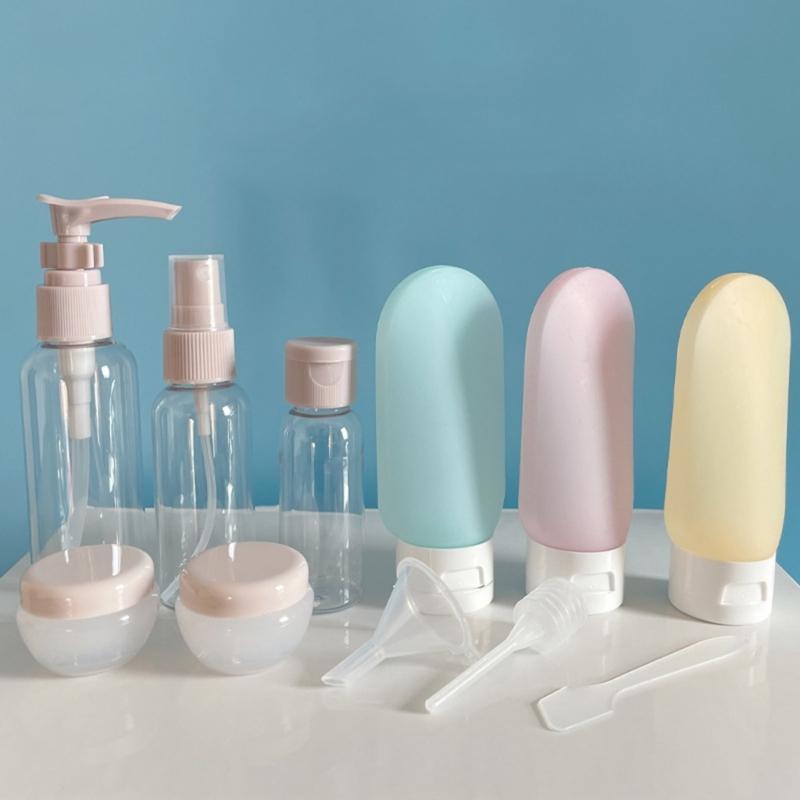 Travel Refillable Bottle Set Spray Lotion Shampoo Shower Gel Tube Bottling Cosmetic Empty Liquid Container Portable Tool