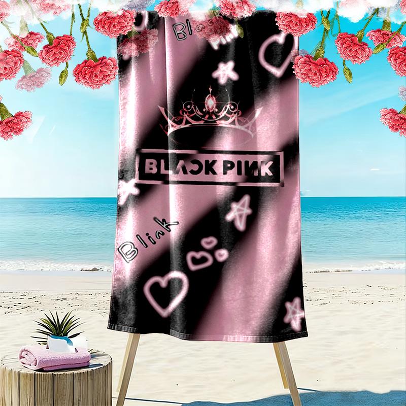 blackpink Print Beach Towel, Large Soft Quick Dry Towel for Beach Camping Swimming
