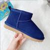Winter Children Toddler Genuine Cow Leather Snow Boots Ultra Mini Girls Boys Warm Cotton Shoes Baby Fashion Outdoors Short Boots