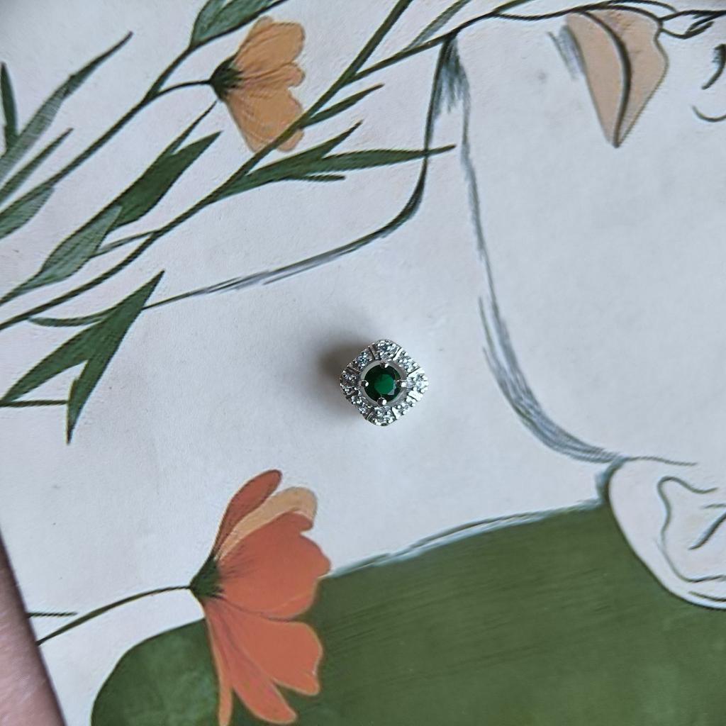 Серебряная подвеска с изумрудом nano 0.312ct (2192268)