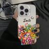 Colorful Flowers Big Eyes Phone Case For iPhone 11 12 13 14 15 Pro Max Plus Mini XR XS X 7 8 Plus SE2 Shockproof Plating Cover