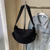Corduroy autumn and winter crescent leisure bag messenger bag women's versatile dumpling bag solid color light travel shoulder bag