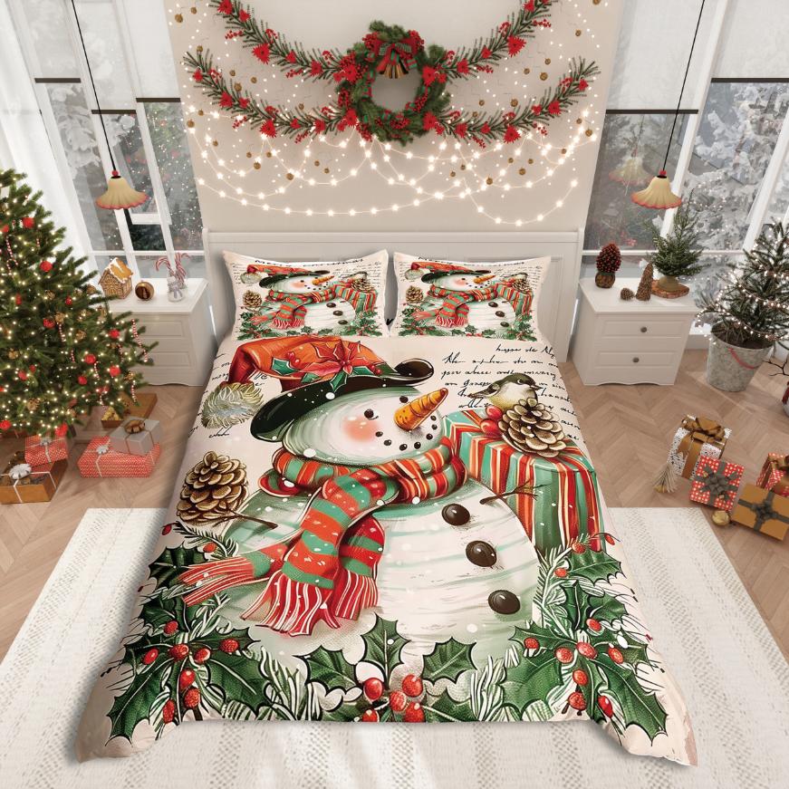 Homewish Merry Christmas Duvet Cover SetFestival Xmas For Girls Bedding SetHappy New Year Decor