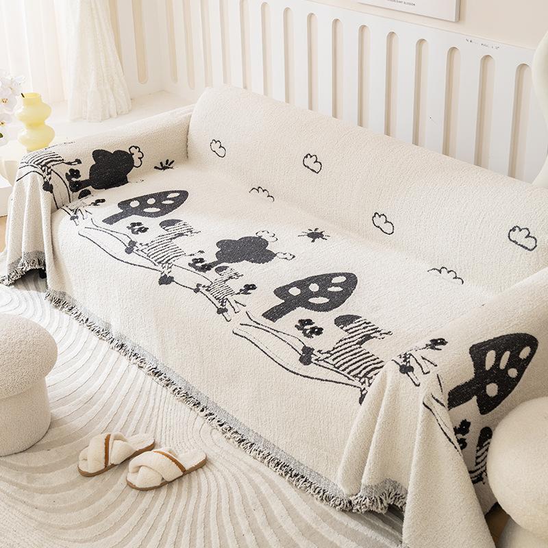 High-End Atmosphere Living Room Plush Zebra Sofa Towel All-Inclusive Universal Dust Cover Cover Nap Wool Blanket
