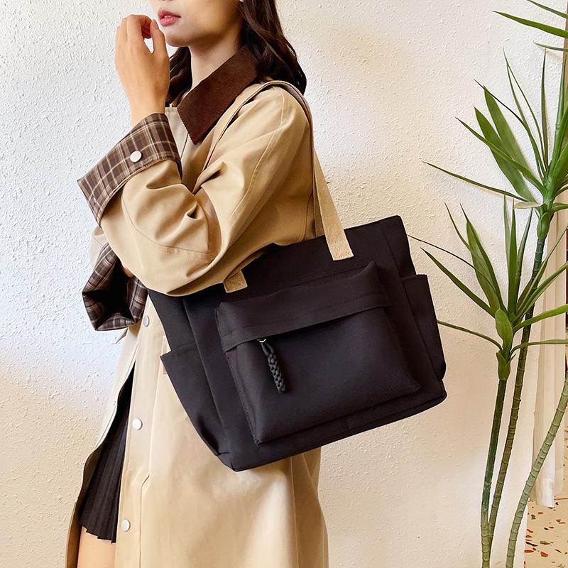 Multicolor Oxford Tote Bag, Minimalist & Functial with Multiple Pockets Handbag Shoulder Bags for Woman Daily Commute & Casual