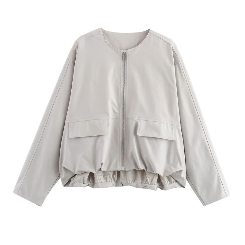 Spring New Women's Clothing Fashion Outdoor Casual Trench Coat Flying round Neck Jacket Long Sleeves Outwear 6740821