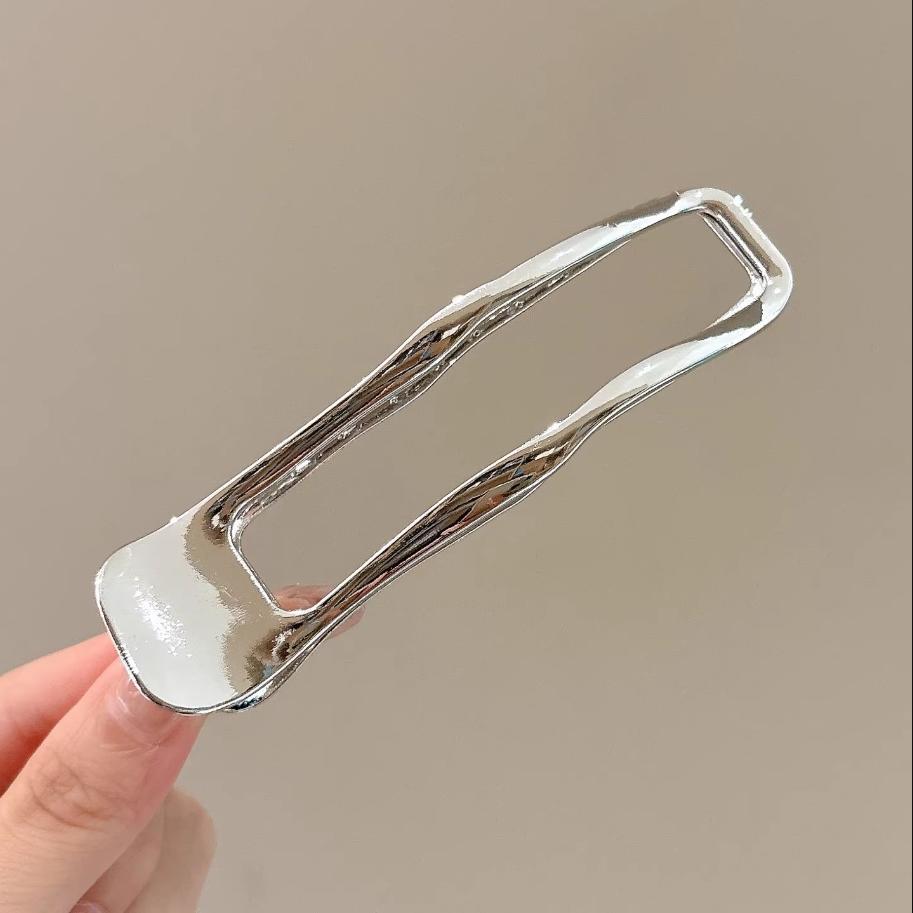 Hollow Rectangle Hair Claw Clips Metal Duckbill Hair Clips Non-Slip Grip Hair Barrettes Geometric Hair Accessories for Daily