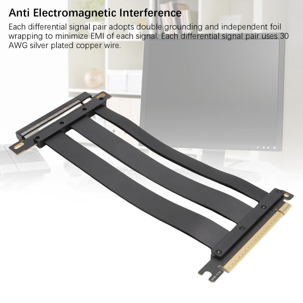 PCIe 5.0 X16 Extension Cable 128Gbps Gen 5 GPU Graphics Card Flexible Extender Card 20cm7.87in