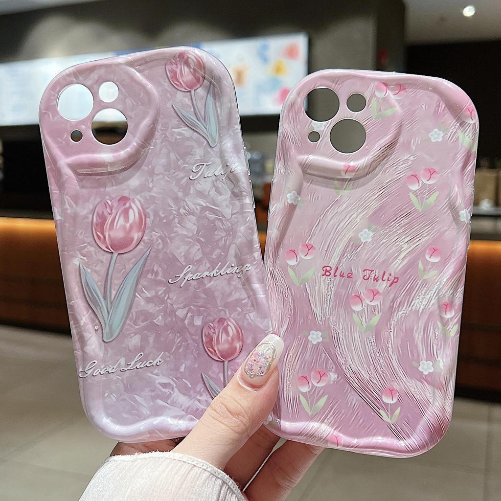 Tulip Flowers Silicone Case for Xiaomi Redmi Note 14 13 Samsung A56 A26 Oppo A3 A5 Pro Tecno Spark 30C Funda Cartoon Lucky Dog Cover Soft TPU Bumper