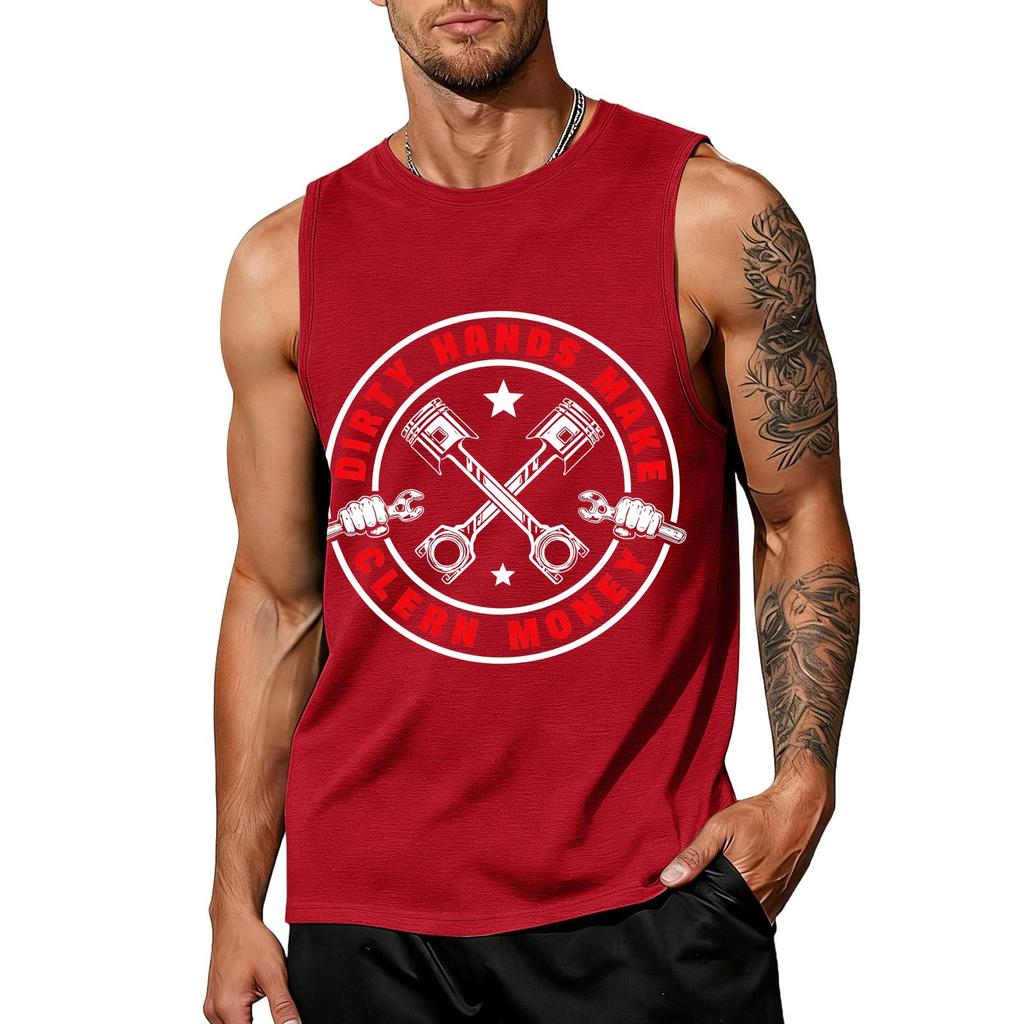 Men Sleeveless Tank Top Casual Muscle Shirt Labor Day Graphic Print Cotton Blend Lightweight Workout Gym Apparel