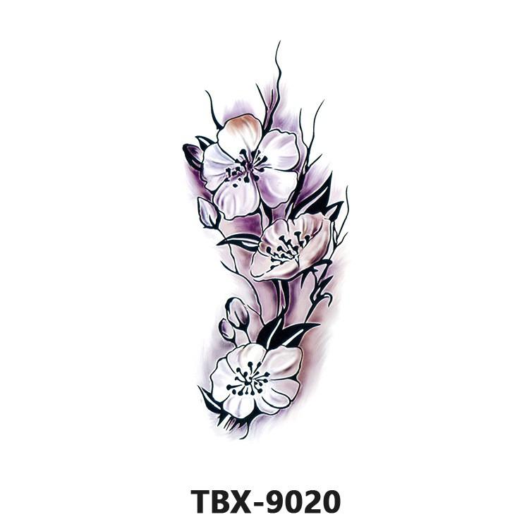 6/1 Sheets Waterproof But Removable Colorful Temporary Tattoo Flower Tattoo