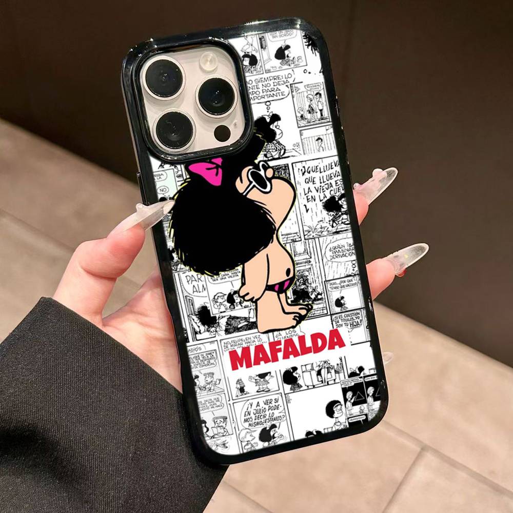 

Popular Cartoon M-Mafalda For IPhone 11 12 13 14 15 16 17 Pro Max Plus TPU+PC Shockproof Back Phone Cases iPhone 11 pro