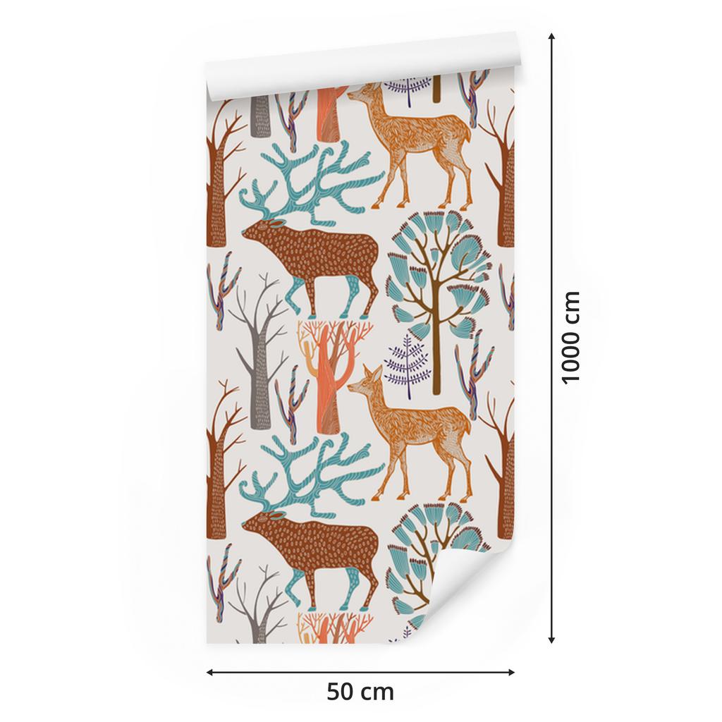 Forest Animals Wallpaper for Living Room and Bedroom 50x1000
