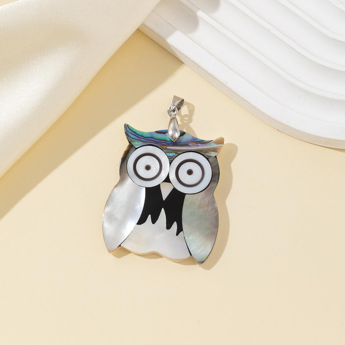 

1 шт., уникальная подвеска в форме совы из натуральной ракушки - изысканные перламутровые подвески в виде совы, аксессуар в винтажном стиле - подарки на Рождество, Хэллоуин, выпускной 1Pc