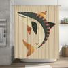 Artistic Bath Mat Design with Shark Pattern Non-slip, Water-resistant Shower Curtain for Home Decoration in Various Sizes