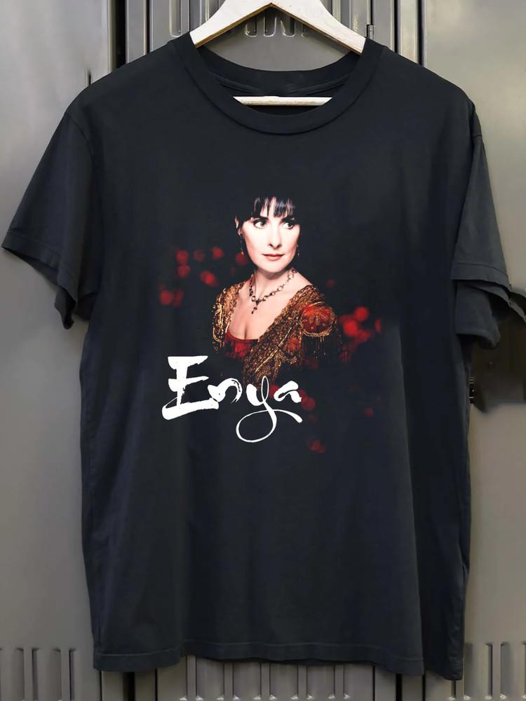 Enya A Day Without Rain Kurzarm Baumwolle Schwarz Alle Größen Hemd