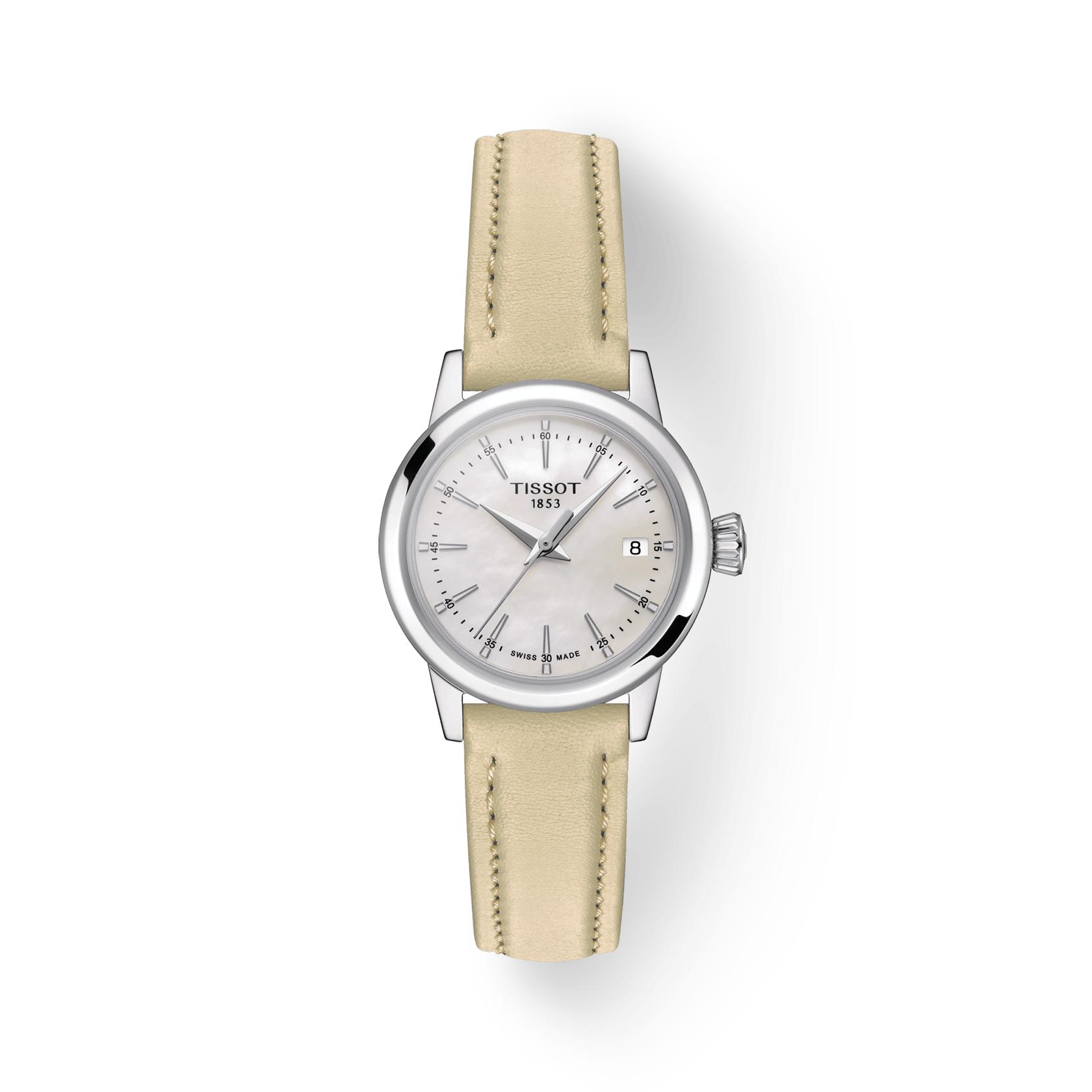 

Tissot Leather Strap white mother of pearl Dial Men s Fashion Watch T129.210.16.111.00 белый