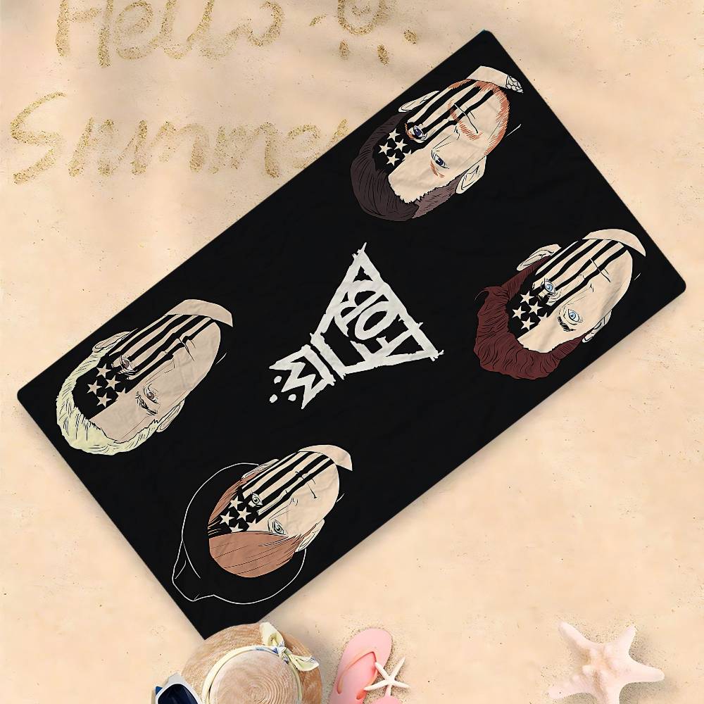 Fall Out Boy Band Microfiber Printed Beach Towel Mountain Climbing Yoga Beach Swimming Running Absorbent Soft Towel