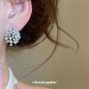 Silver Needle Super Flash Zircon Round Stud Earrings Exquisite and Unique Versatile Earrings Light Luxury High-end Temperament Fashion Earrings Women