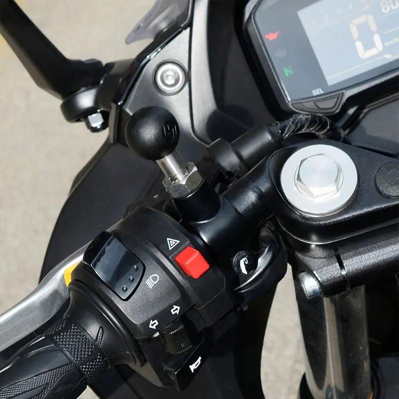 M8/M10 Screw Motorcycle Handlebar Mount Rearview Mirror Ball Head Clamp Base Stainless Steel Phone Holder Handlebar Bolt Bracket