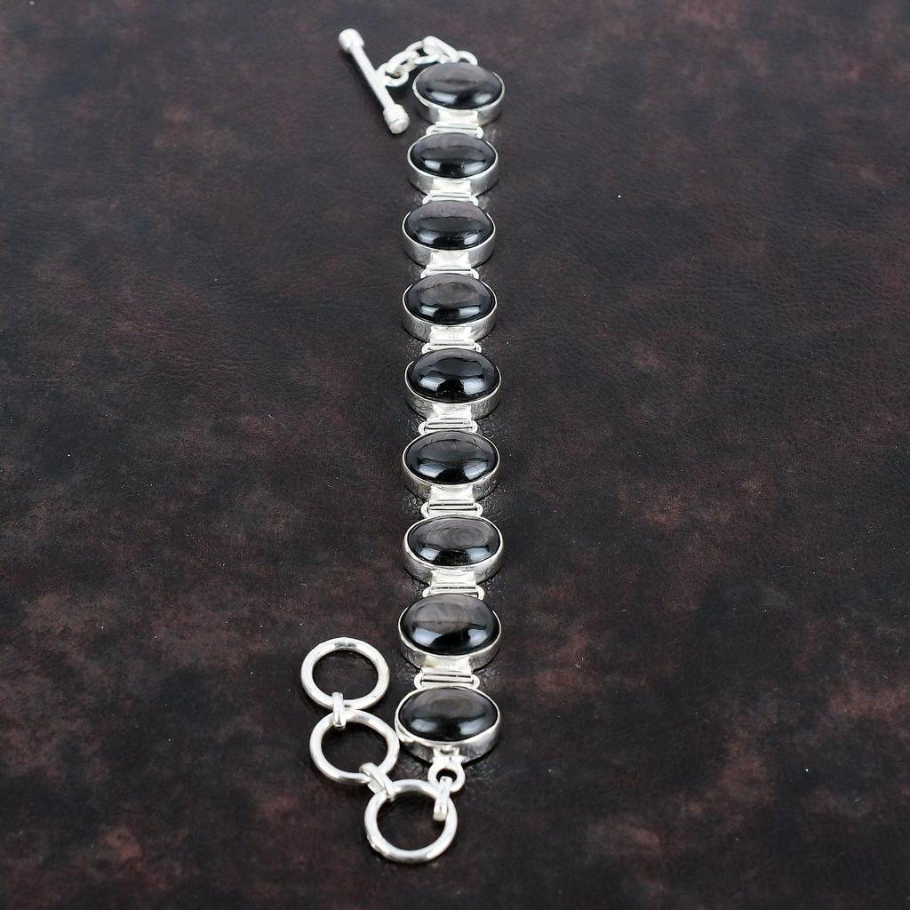 Hypersthene Bracelet 925 Sterling Silver Bracelet Adjustable Chain Bracelet Hypersthene Gemstone Jewelry Handmade Bracelet Gifts For Women