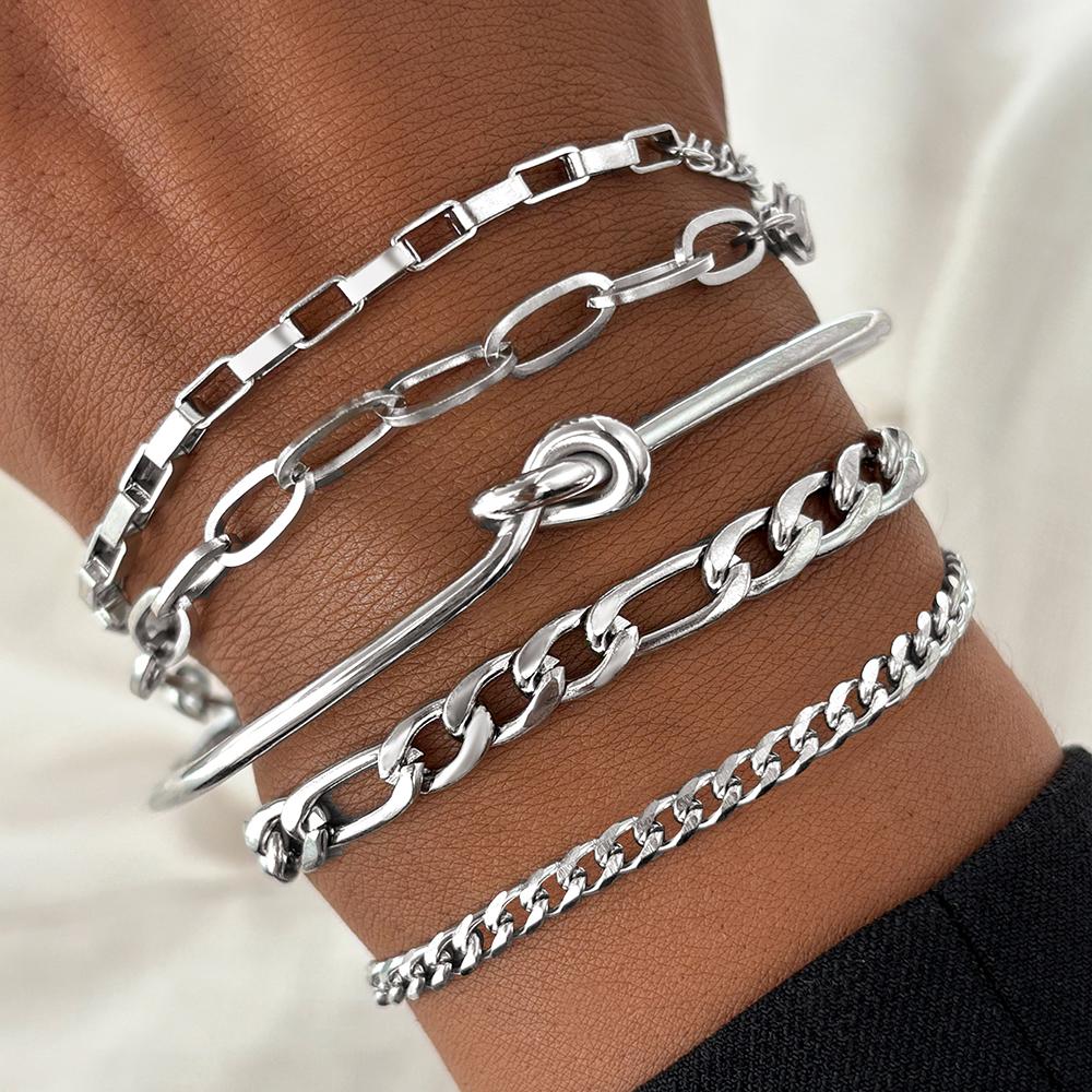 Stainless Steel Bracelets Light Luxury Retro Creative Bracelets Multi-Layer Snake Chain Bracelets For Women Zircon Party Wear