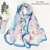 Thin Soft Long Chiffon Scarf Flower Print Beach Scarves Sun Protection Scarf  for Casual Wear