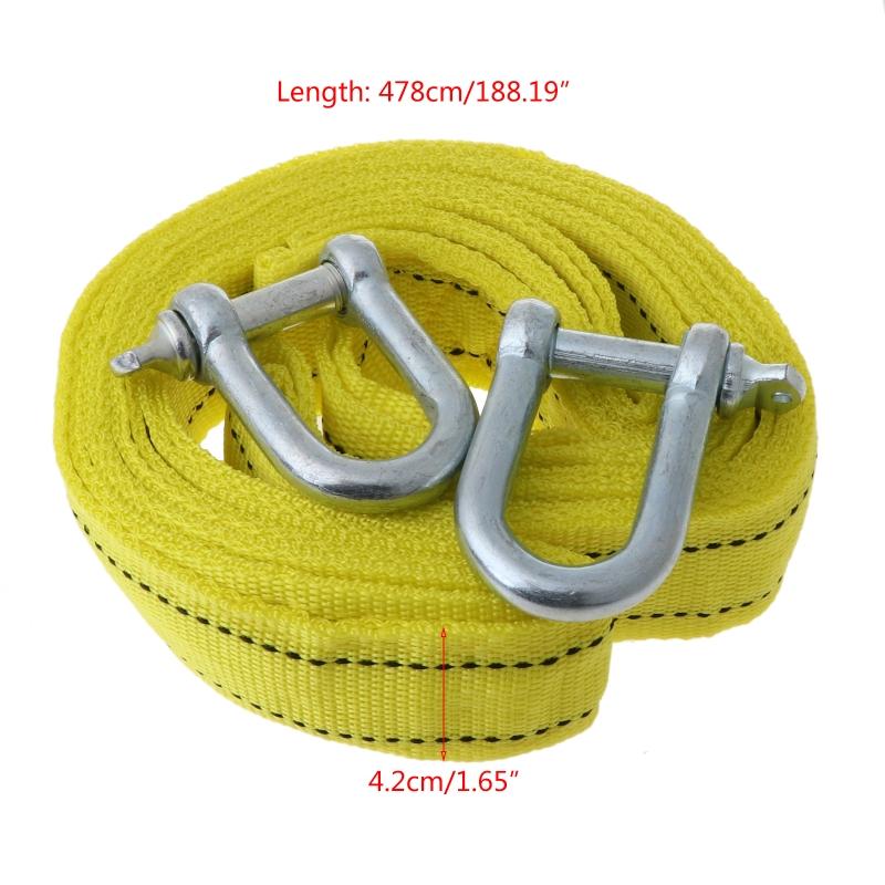 Auto Vehicle Vehicle Boat Reflective Tow Rope Emergency Steel Cable Towing Strap Hauling Pulling Line with Hook 5 Ton 4m