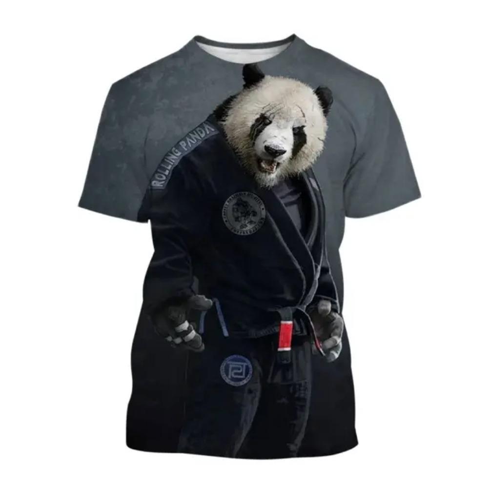 Men's Shirt Jujitsu Enthusiast Wrestle Clothing Funny Animal T Shirt For Men Summer Oversized Top Casual O-neck Short Sleeve