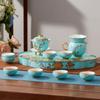 Yongfengyuan Madam Porcelain West Lake Blue 12-Piece Tea Set