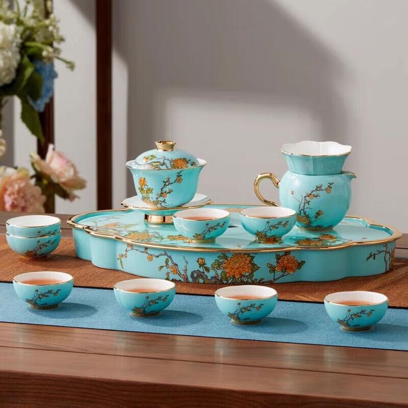 

Чайный сервиз Yongfengyuan Madam Porcelain West Lake Blue, 12 предметов
