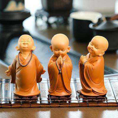 Zen Monk Figurine: Healing Ornament for Living Room or Tea Table