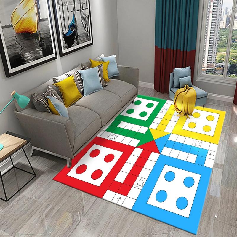 International Chess Flying Chess Carpet Kid Play Games Mat Child Carpet Area Rugs Bedroom Living Room Floor Mat Non Slip Rugs