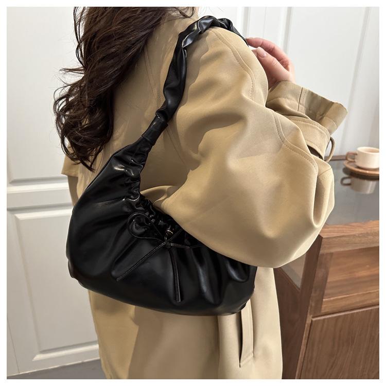 Shoulder Bag for Women Soft Foldable Vegan Leather Crossbody Bags Tote Hobo HandBag Underarm Purses Slouchy Hobo Bags and Tote Bag Women's Y2K Purse