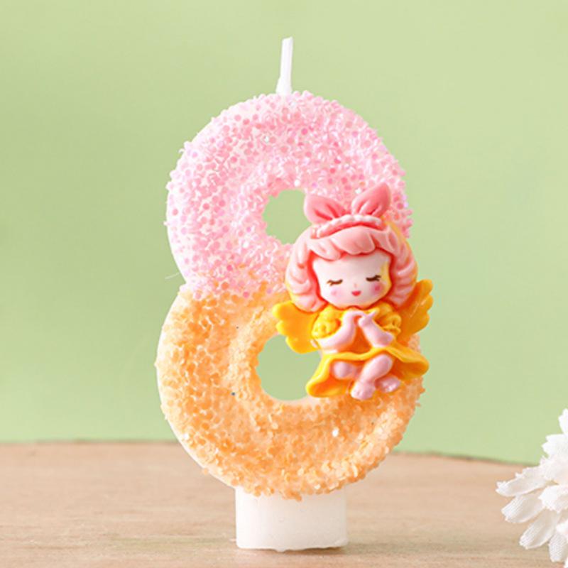 Creative Angel Number Handmade Birthday Candles for Kids  Cakes