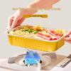 Disposable Rectangular Aluminum Foil Meal Box with PP Lid