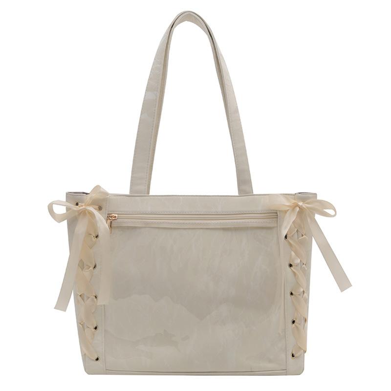 New Japanese Ribbon Pain Bag Large Capacity Ribbon Pain Bag Bow Transparent Baby Bag