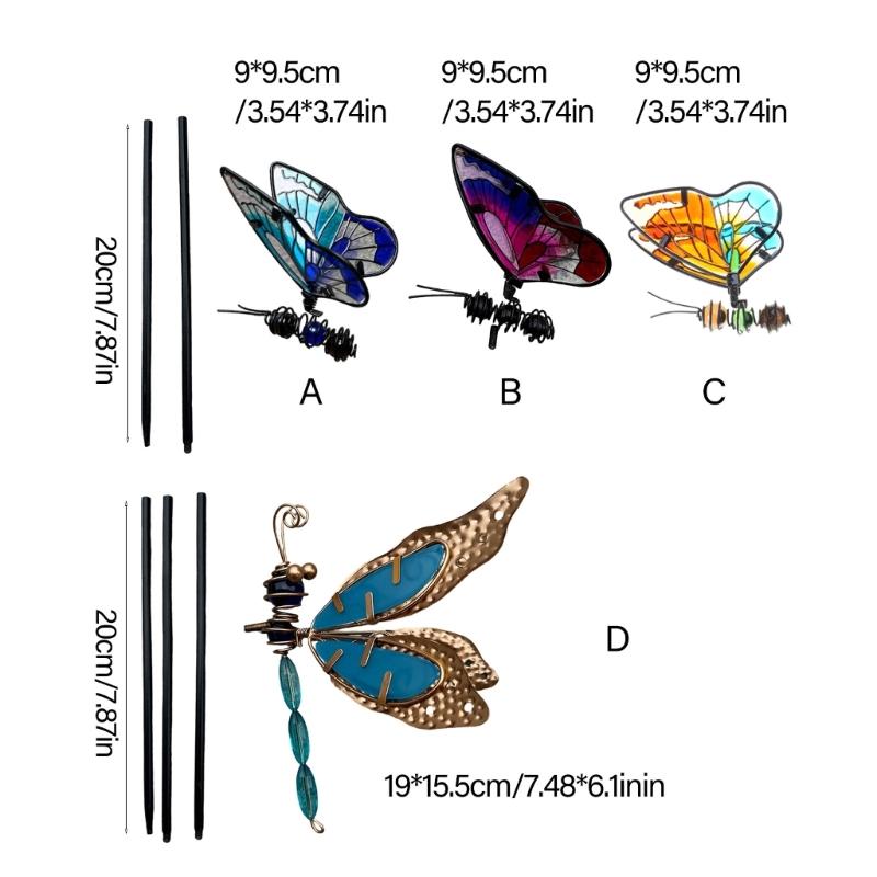 Colorful Butterflies Garden Decors Stakes Waterproof 3D Garden Ornaments Outdoor Decorations for Patio Lawn Decorations