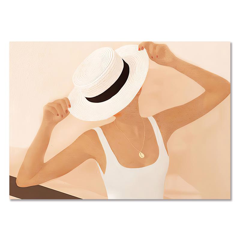 

Летний настенный художественный постер в стиле бохо для девочек, абстрактные модные картины на холсте, постеры на скандинавскую тему, настенные панно для декора гостиной 21x30cm No Framed