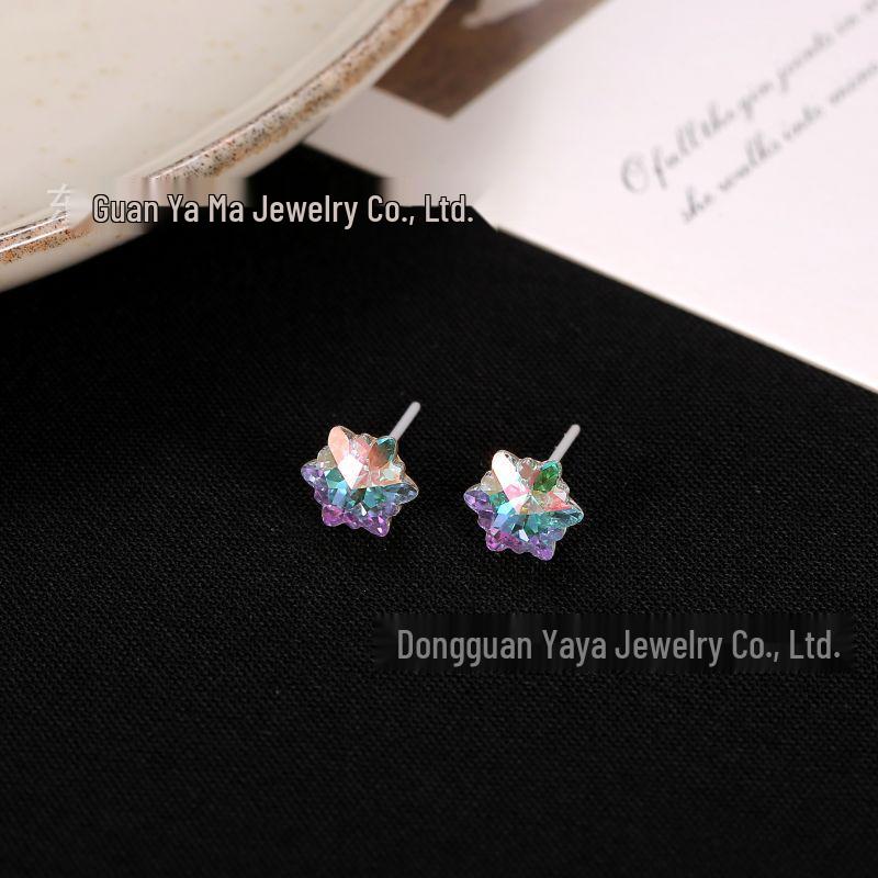 

Гипоаллергенные серьги-пусеты из биокерамики с кристаллами гексаграммы и керамическими штифтами для ушей