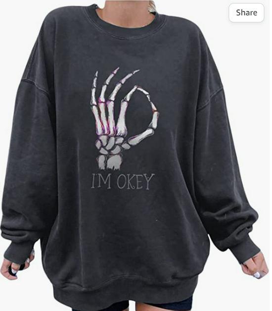 Halloween Printed Round Neck Long Sleeve Hoodie