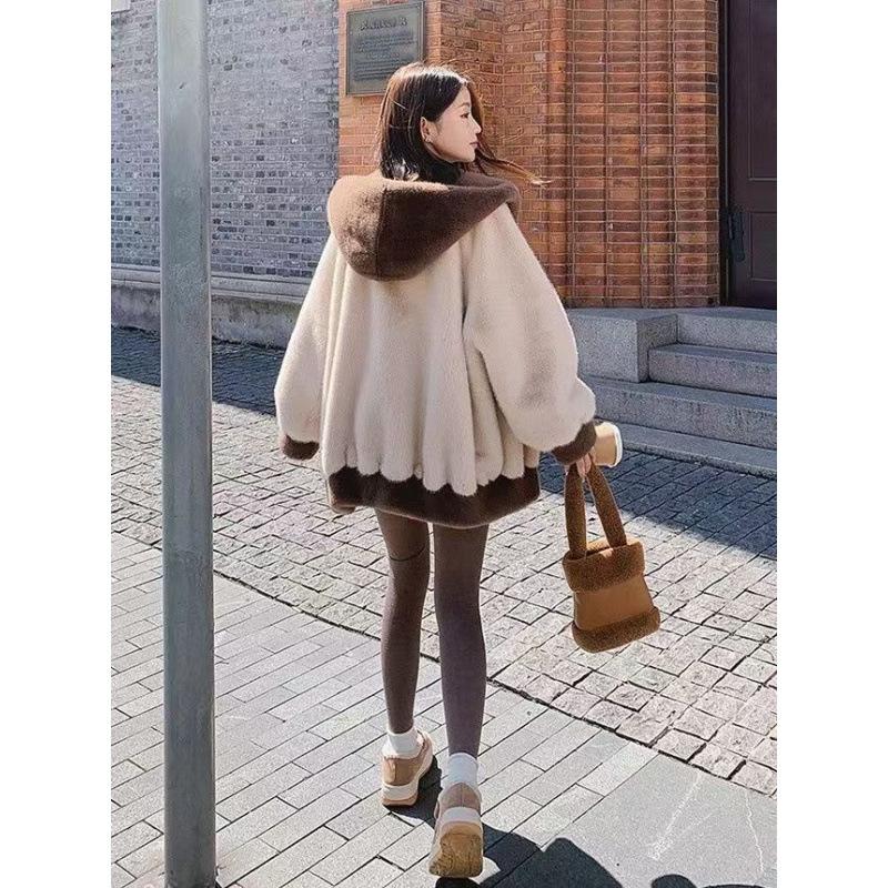 Lazy Wind Mink Fleece Jacket Women's Winter New Thickened Cold-proof Coat Wool Cotton Coat Cotton Coat