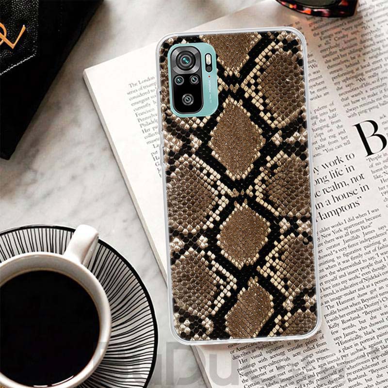Pink Snake Skin Printing Drawing Cover For Xiaomi Redmi Note 14 13 12S 12 11 Pro Plus Phone Case 11S 10S 10 11E 11T 14Pro 13Pro