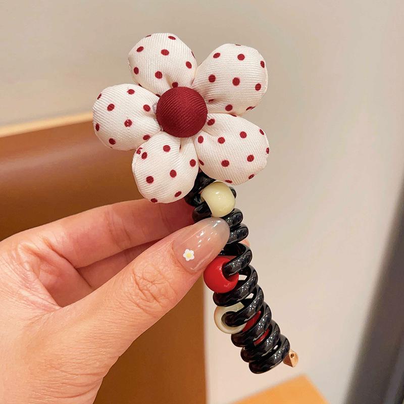 Red Polka Dot Hair Ties for Girls - Princess Baby Updo Ponytail Accessories