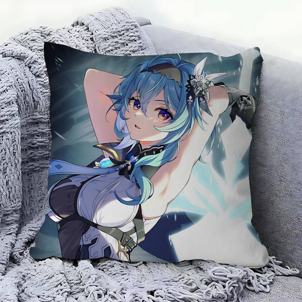 GAME Characters Kamisato Ayaka Pillow Cover For Bedroom Room And Living Room Sofa Decorative Cushion Cover