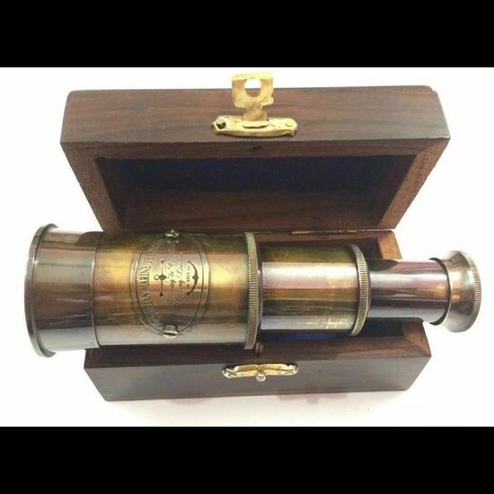 

5-дюймовый телескоп Mini коричневого цвета с деревянной коробкой, подарочный товар