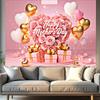 Mother's Day Floral Party Backdrop with Roses&Balloons&Gift Boxes Design,Wall Decor and Festive Celebrations,Mothers Day Decor