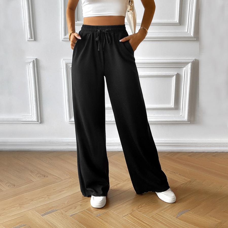 Women's Autumn Winter New Style Loose Casual Solid Wide Leg Pants